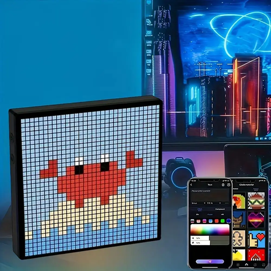 Smart RGB LED Pixel Display – Programmable Desktop Pixel Art Display with App Control for Desk Setups & Gaming Rooms