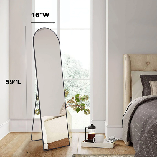 Full-Length Floor Standing Mirror – Aluminium Alloy Frame, Freestanding or Wall-Mounted