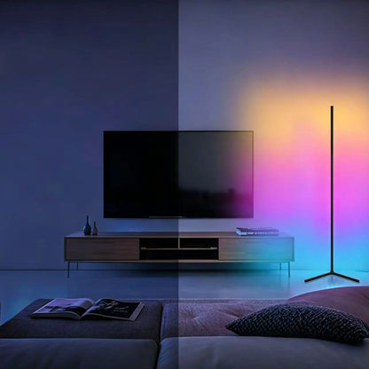 Smart LED Corner Floor Lamp, App & Remote Controlled RGB Light for Bedroom Corner Decor