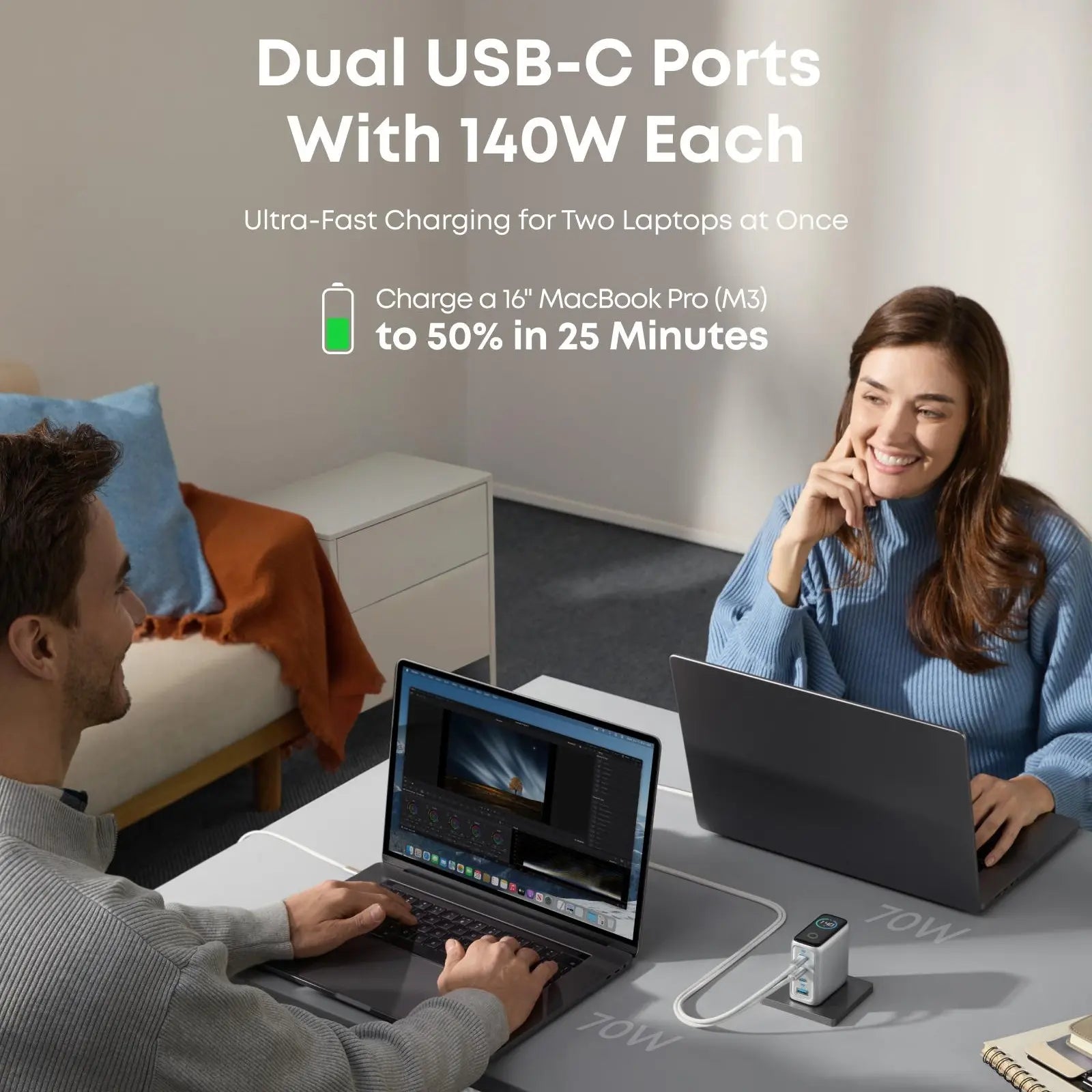 Anker 140W 4-Port GaN Smart Charger – Fast USB-C & USB-A Charging Station