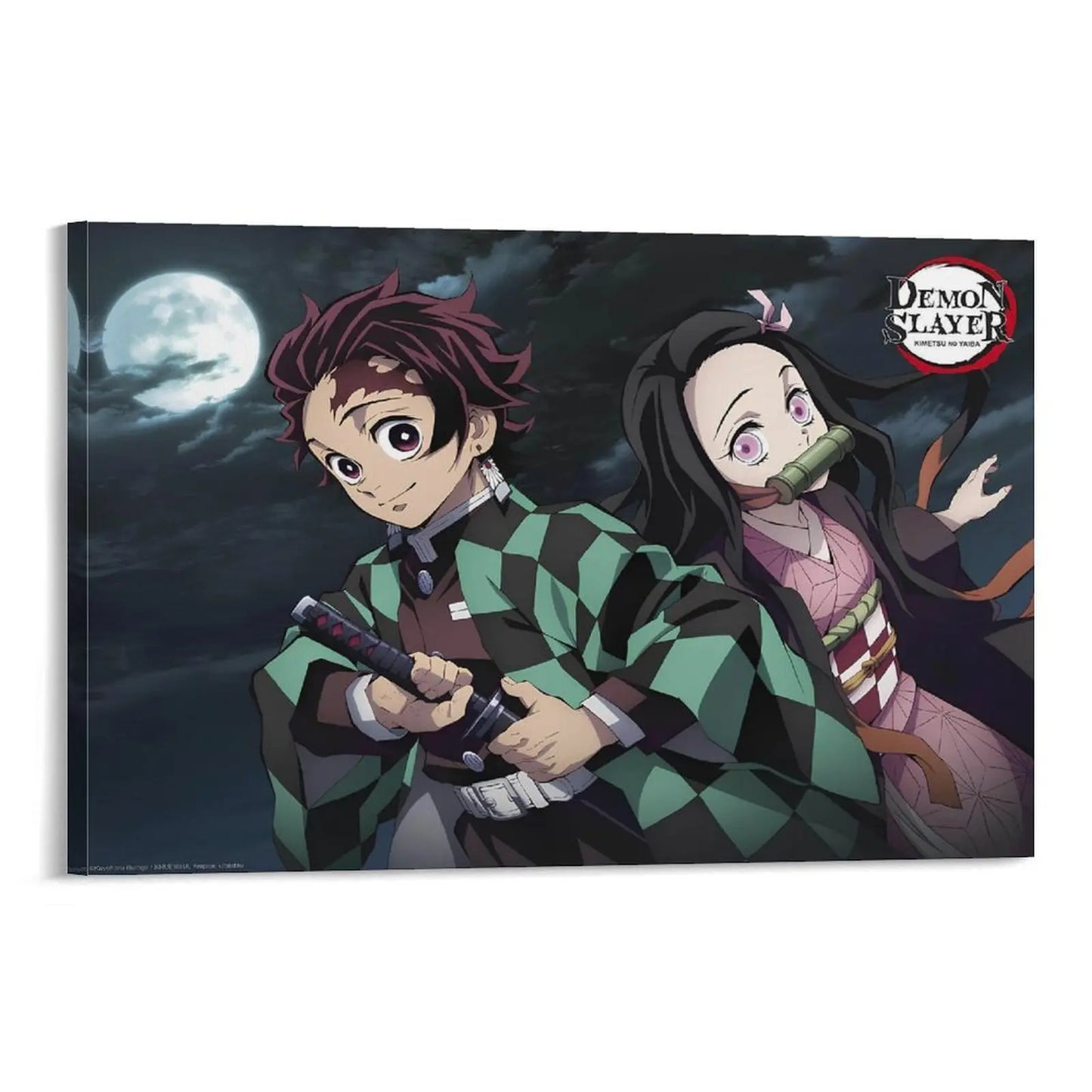 Demon Slayer Framed Canvas Wall Art, Premium Anime Print, UV-Protected Waterproof Canvas, Fade-Resistant Home & Gaming Room Decor