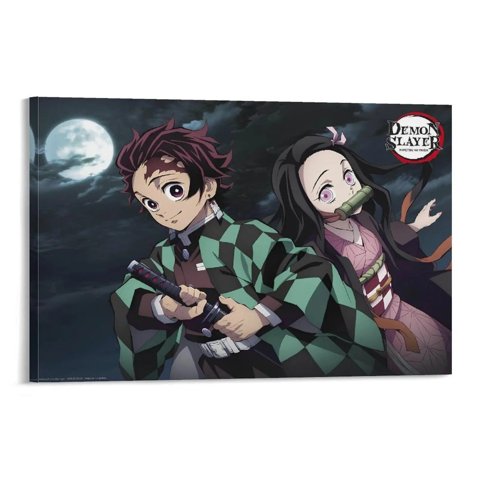 Demon Slayer Framed Canvas Wall Art, Premium Anime Print, UV-Protected Waterproof Canvas, Fade-Resistant Home & Gaming Room Decor