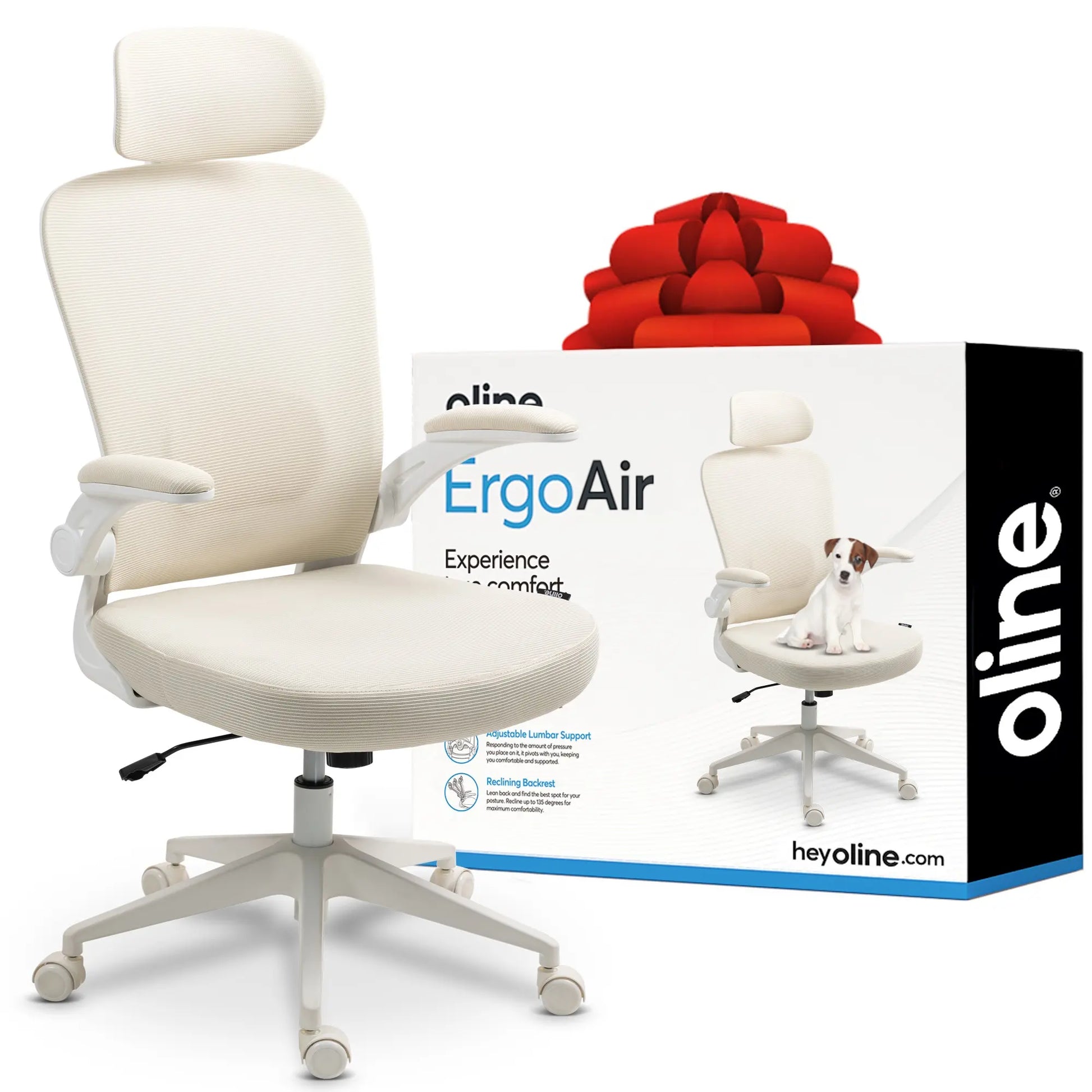 Ergonomic Mesh Office Chair – Adjustable Lumbar Support, Headrest & Flip-Up Armrests for Home Offices & Desk Setups