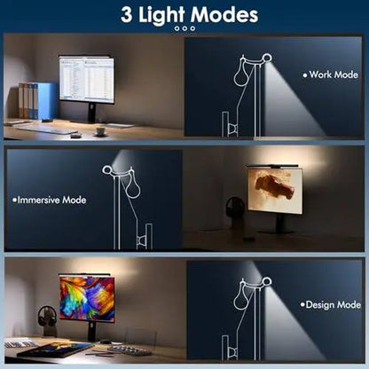 RGB Monitor Light Bar with Remote Control – Eye-Care Screen Lamp for 15–22" Monitors