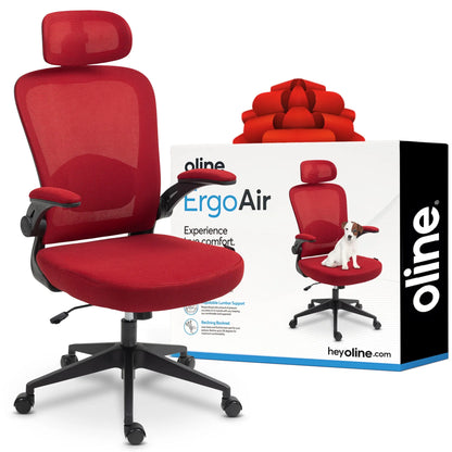 Ergonomic Mesh Office Chair – Adjustable Lumbar Support, Headrest & Flip-Up Armrests for Home Offices & Desk Setups