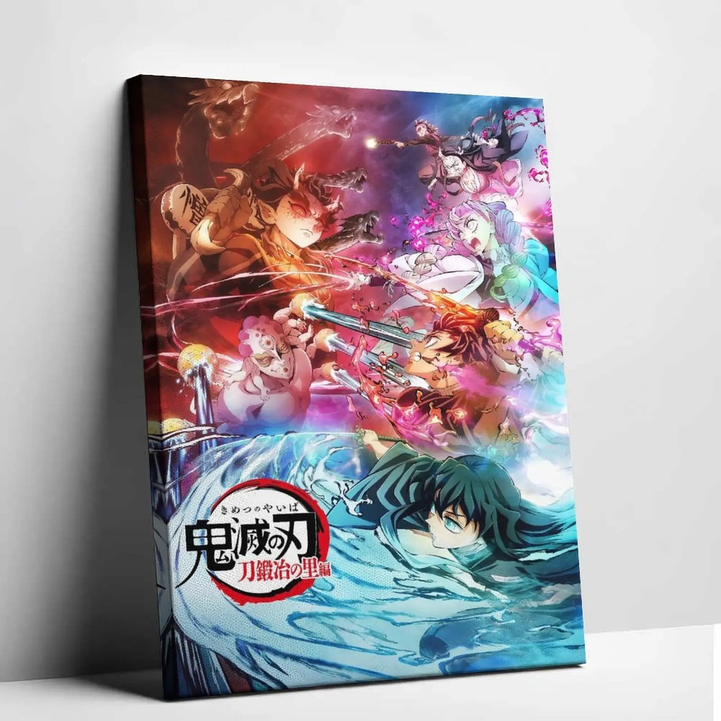Demon Slayer Framed Canvas Wall Art, Premium Anime Print, UV-Protected Waterproof Canvas, Fade-Resistant Home & Gaming Room Decor