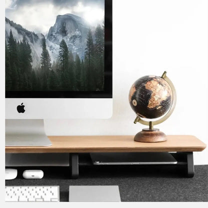 Premium Wooden Dual Monitor Riser – Solid Wood Monitor Stand for Desk Setups, Home Offices & Gaming Stations