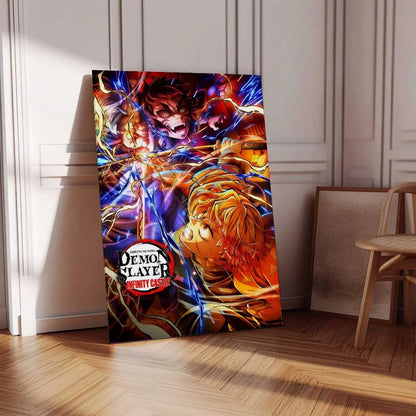 Demon Slayer Framed Canvas Wall Art, Premium Anime Print, UV-Protected Waterproof Canvas, Fade-Resistant Home & Gaming Room Decor