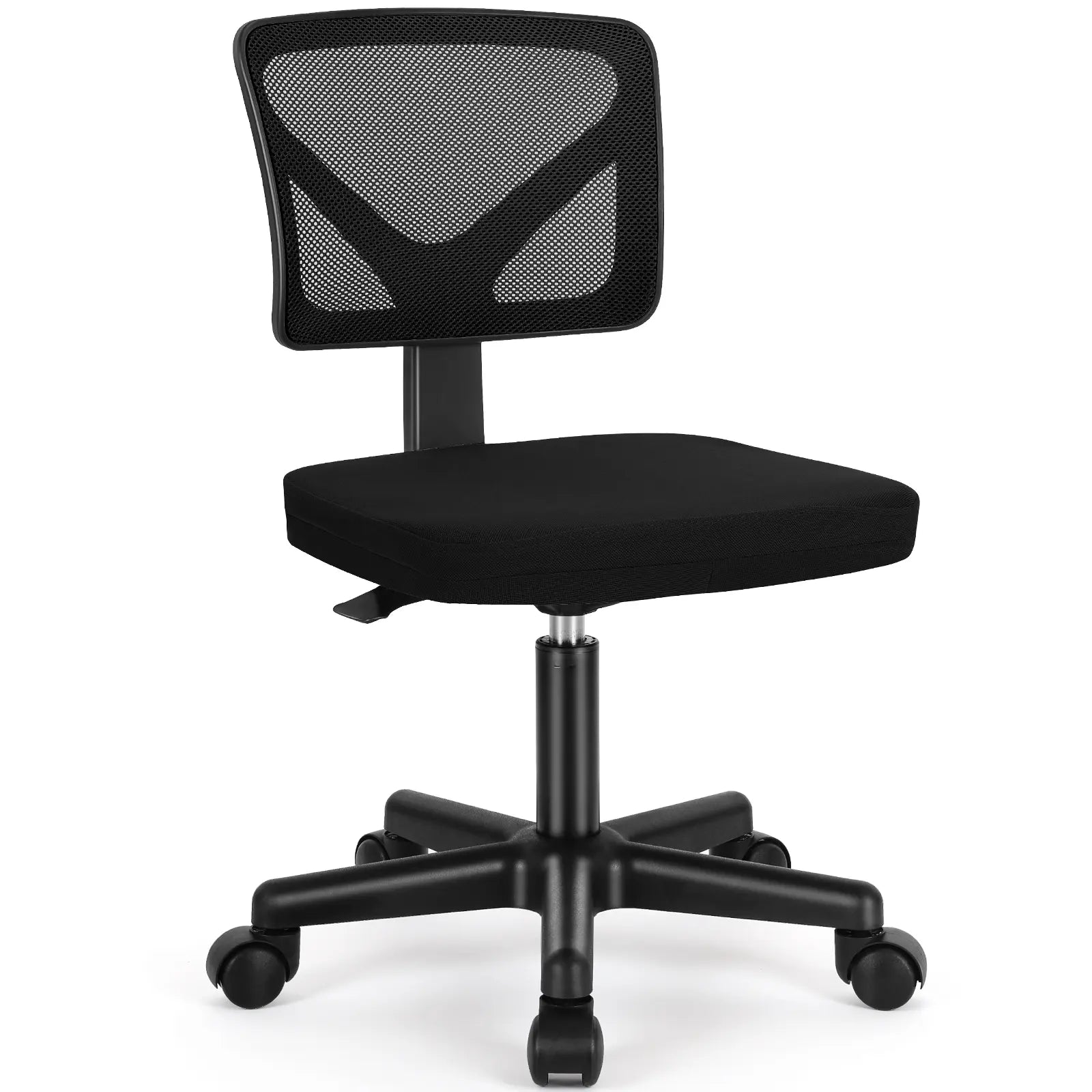 Ergonomic Armless Office Chair – Adjustable Mesh Desk Chair with Wheels for Home Offices & Workspaces