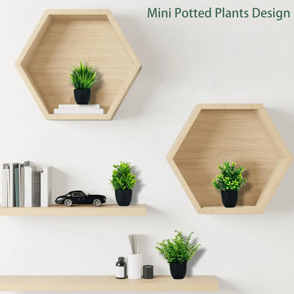 Artificial Potted Plants Set – Realistic Faux Greenery for Desk Setups, Home Offices & Home Décor