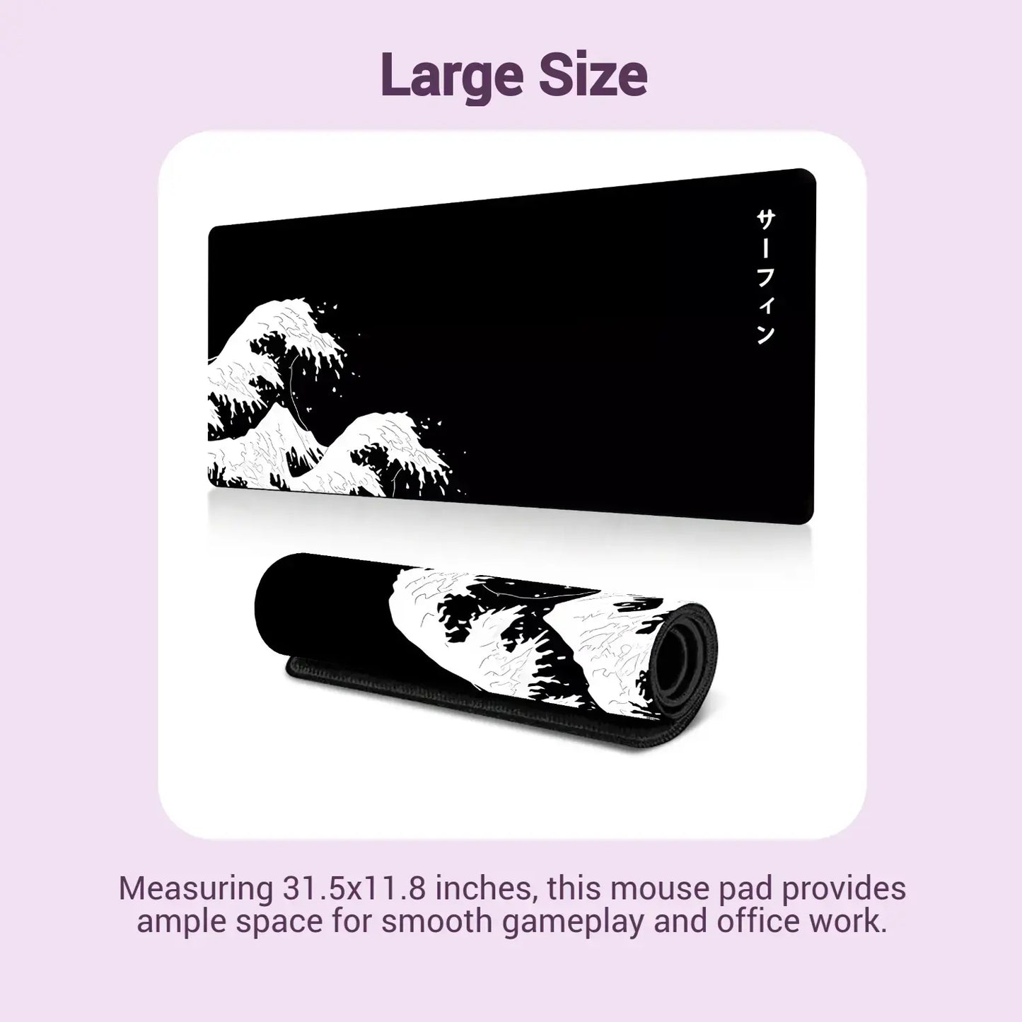 Wave Pattern Extended Desk Mat – Premium Non-Slip Gaming Mouse Pad