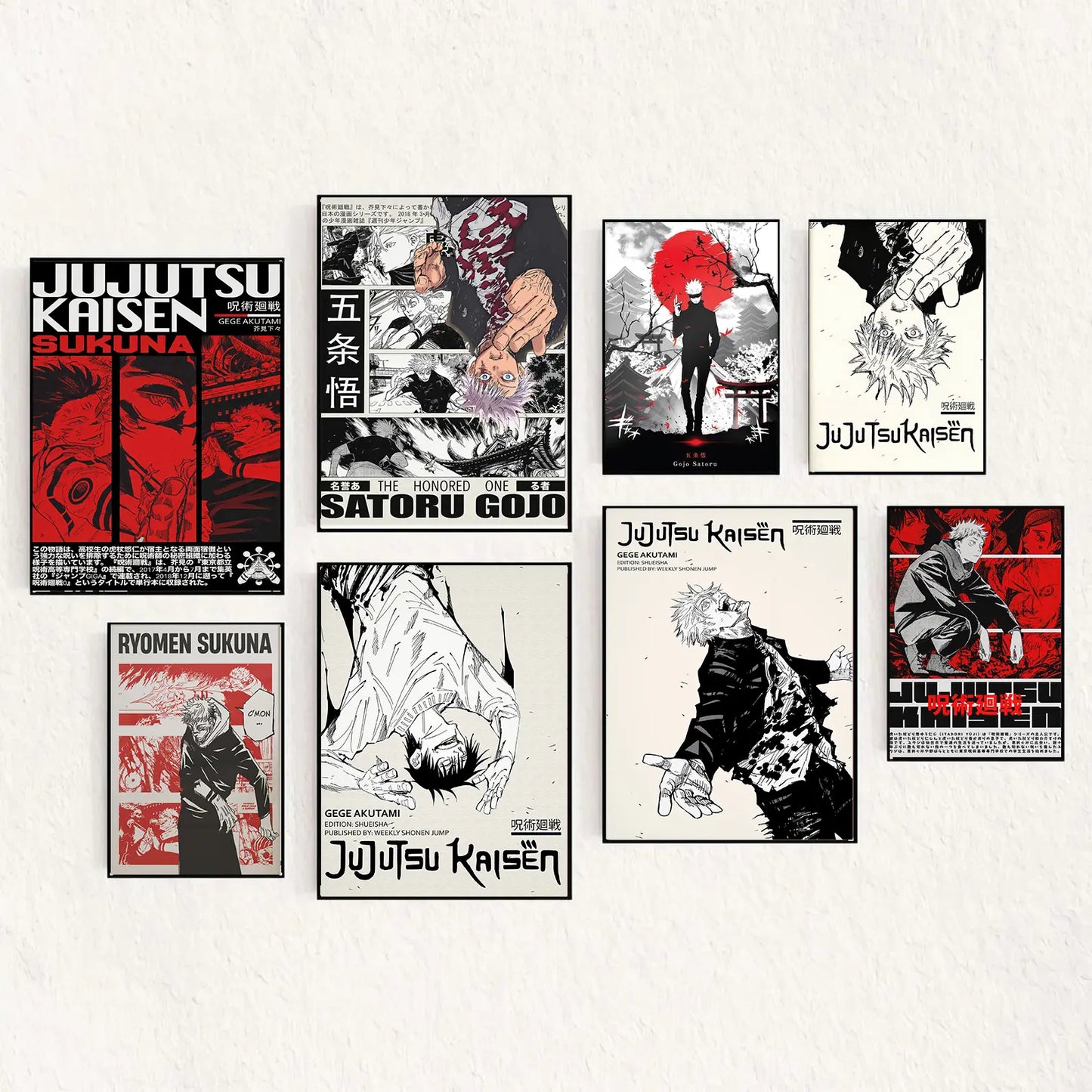 Jujutsu Kaisen Anime Wall Art – Premium Framed Poster for Bedrooms, Gaming Rooms & Desk Setups