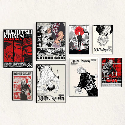 Jujutsu Kaisen Anime Wall Art – Premium Framed Poster for Bedrooms, Gaming Rooms & Desk Setups