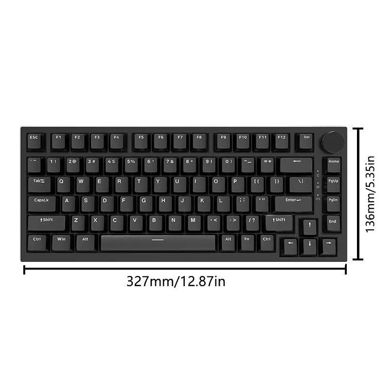 AJAZZ AK820 75% Mechanical Gaming Keyboard – Hot-Swappable Gasket Keyboard with Volume Knob for Gaming & Desk Setup