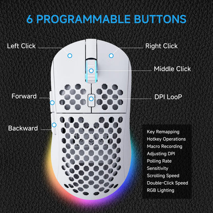 Kemove Falcon M1 Wireless Gaming Mouse – 24,000 DPI RGB Performance Mouse