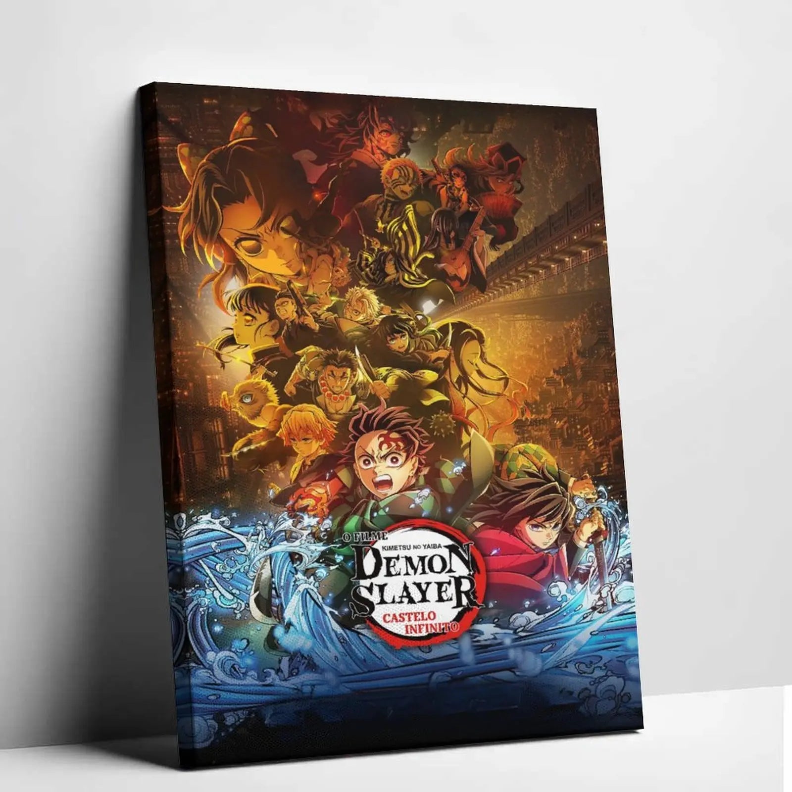 Demon Slayer Framed Canvas Wall Art, Premium Anime Print, UV-Protected Waterproof Canvas, Fade-Resistant Home & Gaming Room Decor