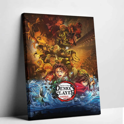 Demon Slayer Framed Canvas Wall Art, Premium Anime Print, UV-Protected Waterproof Canvas, Fade-Resistant Home & Gaming Room Decor