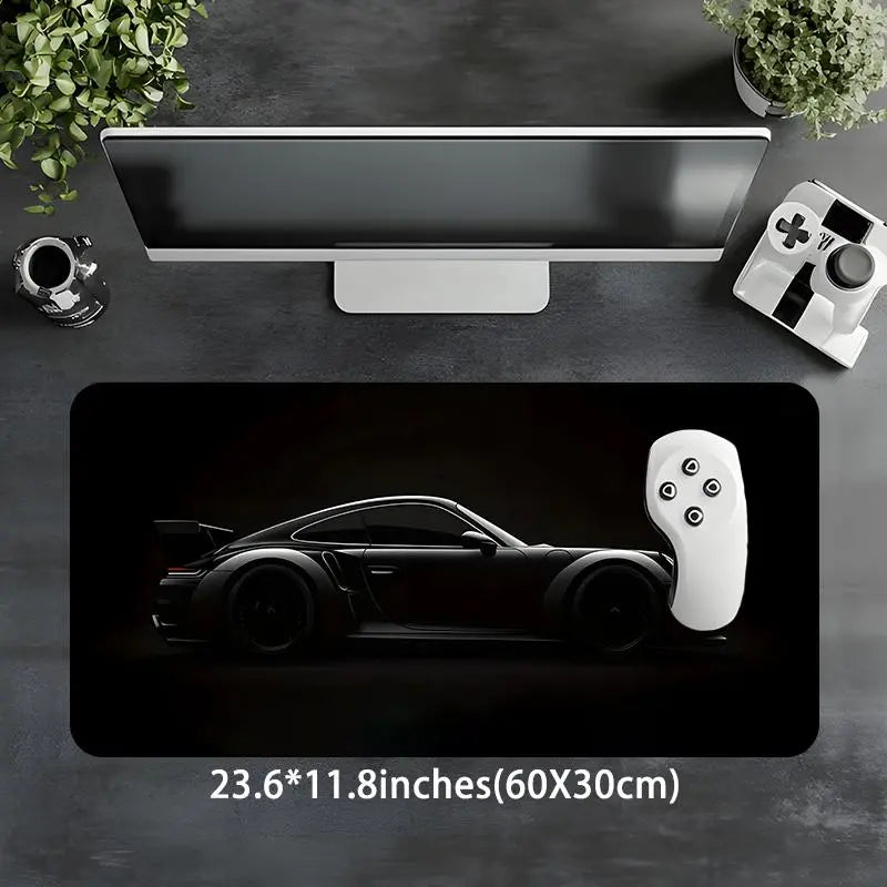 Luxury Sports Car Extended Desk Mat – Non-Slip Gaming Mouse Pad