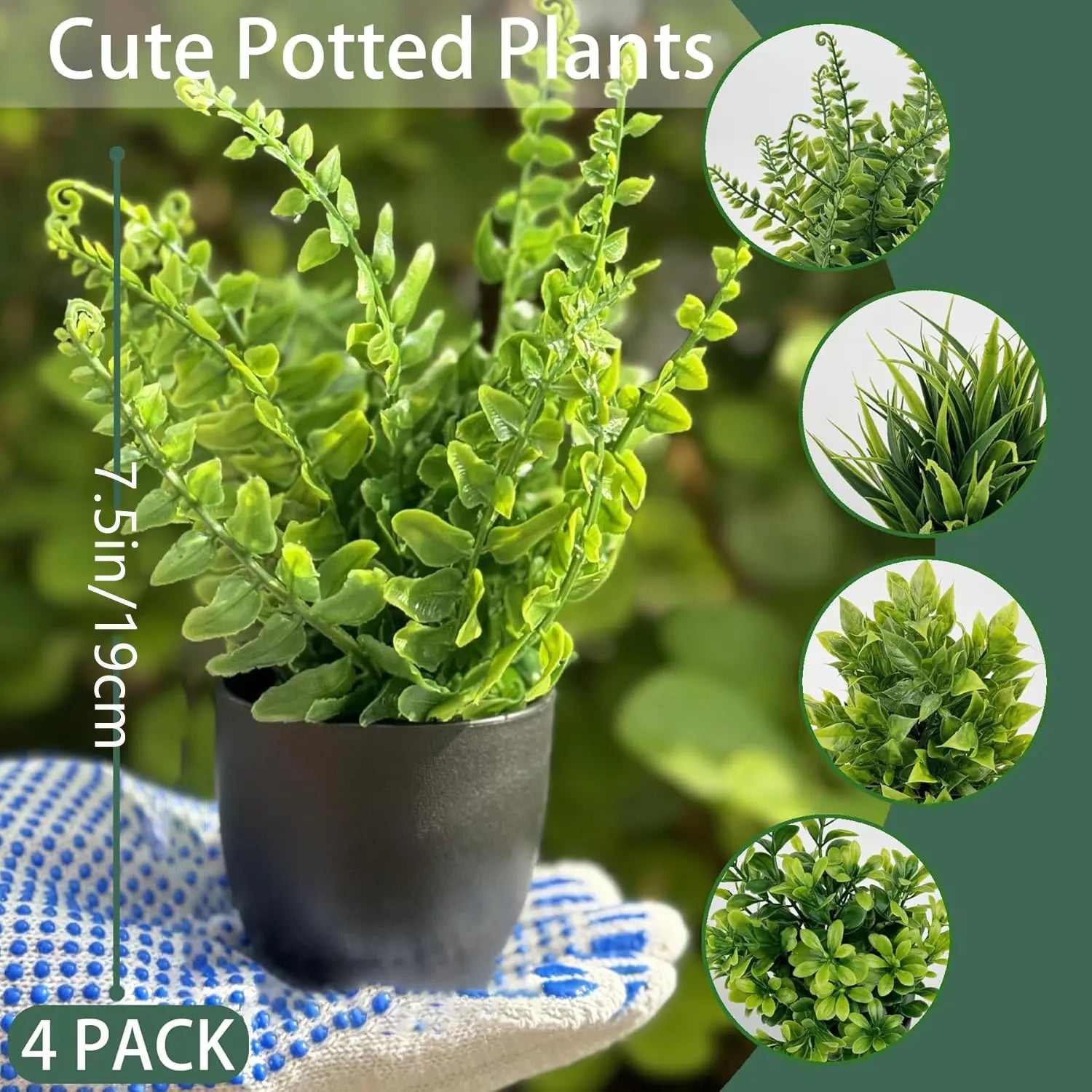 Artificial Potted Plants Set – Realistic Faux Greenery for Desk Setups, Home Offices & Home Décor