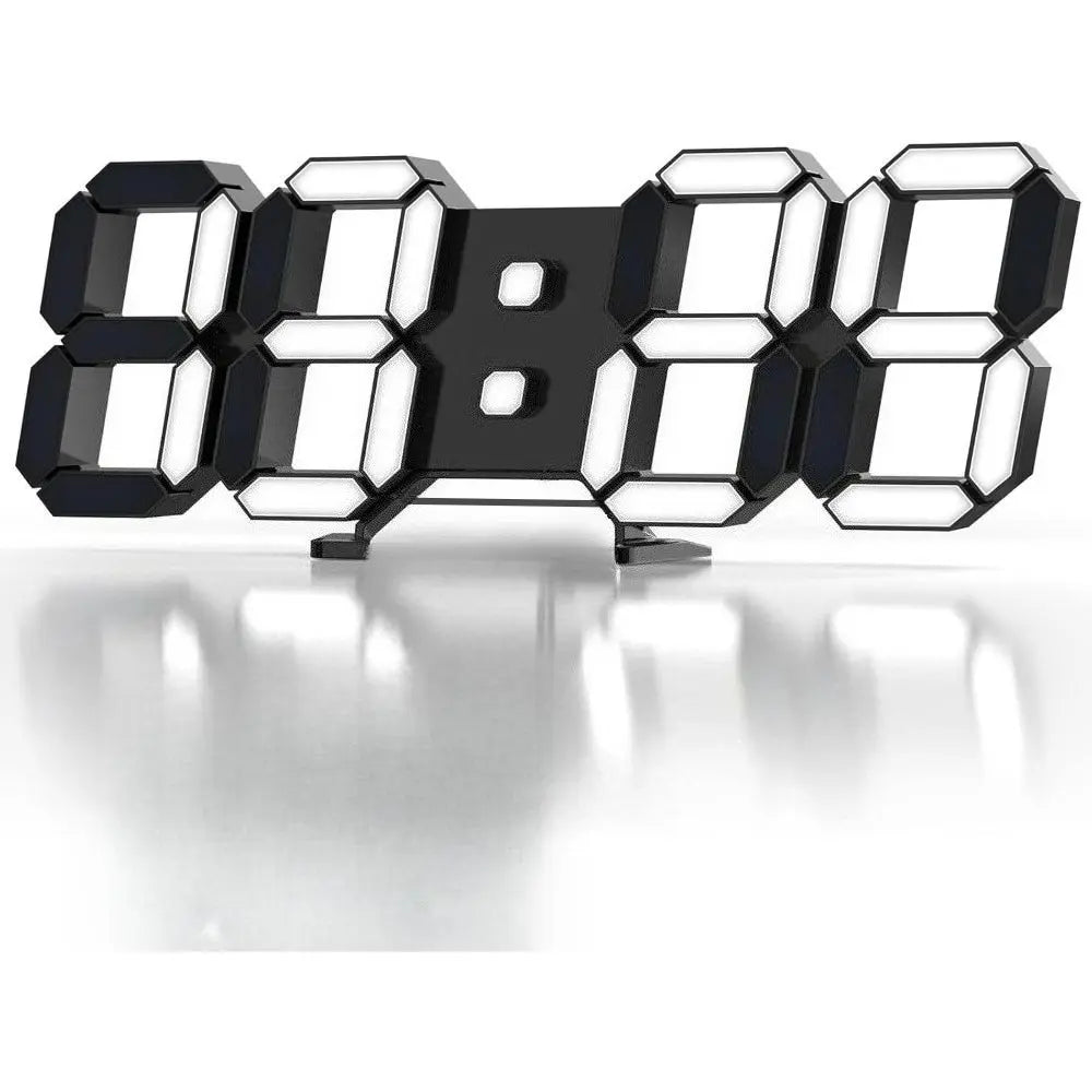 3D LED Digital Wall Clock – Adjustable Brightness Desk & Wall Clock with Date, Temperature & Alarm