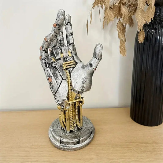 Cyberpunk Mechanical Hand Controller Stand – Gaming Controller, Headphone & Key Holder for Desk Setups