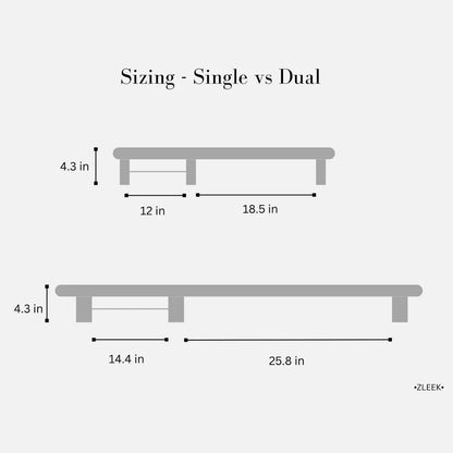 Premium Wooden Dual Monitor Riser – Solid Wood Monitor Stand for Desk Setups, Home Offices & Gaming Stations