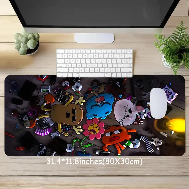 Cartoon Pattern Extended Desk Mat – Premium Non-Slip Gaming Mouse Pad