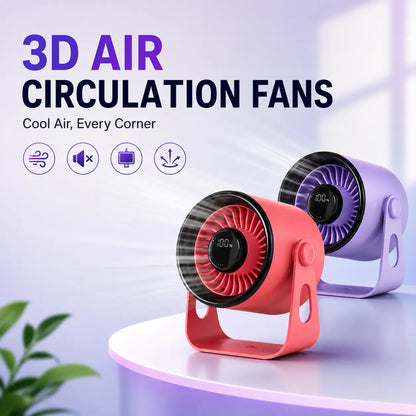 Ultra-Quiet Rechargeable Desk Fan – 100-Speed USB Portable Cooling Fan for Desk Setups, Home Offices & Travel