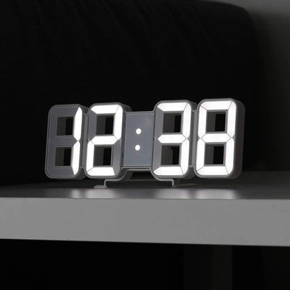 3D LED Digital Wall Clock – Adjustable Brightness Desk & Wall Clock with Date, Temperature & Alarm
