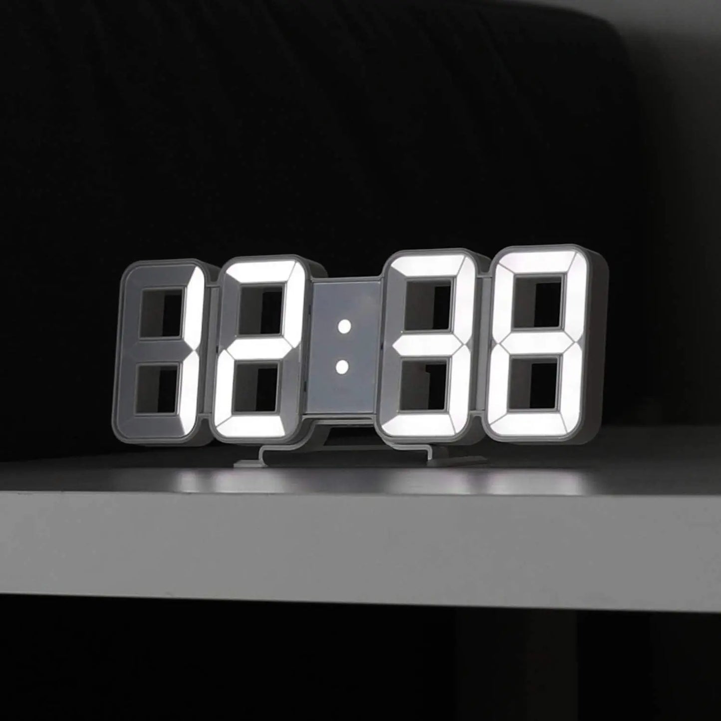 3D LED Digital Wall Clock – Adjustable Brightness Desk & Wall Clock with Date, Temperature & Alarm