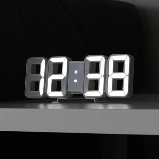 3D LED Digital Wall Clock – Adjustable Brightness Desk & Wall Clock with Date, Temperature & Alarm