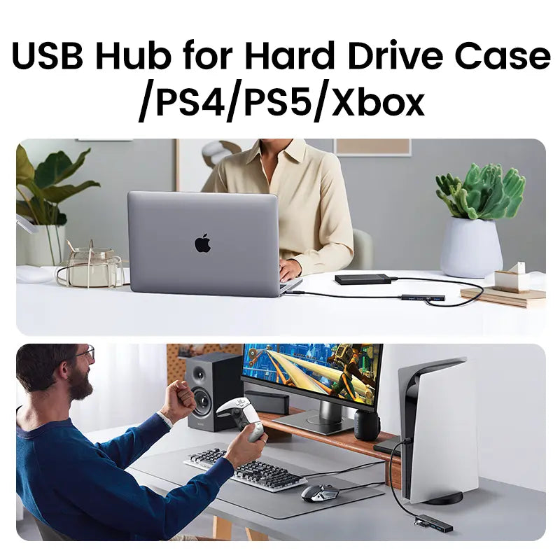 UGREEN 5Gbps USB 3.0 Hub, 4 Ports USB A/USB C Splitter, Ultra-Slim Design, Compatible with PS5, Xbox, Mouse, Tiktokshopbacktoschoolkeyboard, Flash Drive,Dealsforyoudays