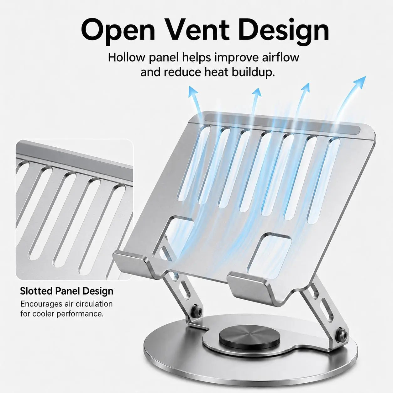 360° Rotating Adjustable Laptop Stand – Foldable Aluminium Laptop Riser for Desk Setups & Home Offices