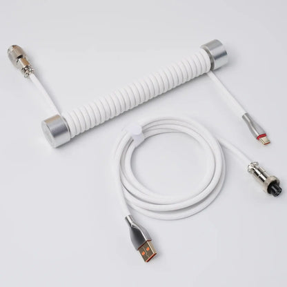 Gravastar Coiled Aviator USB-C Keyboard Cable – Premium Detachable Mechanical Keyboard Cable