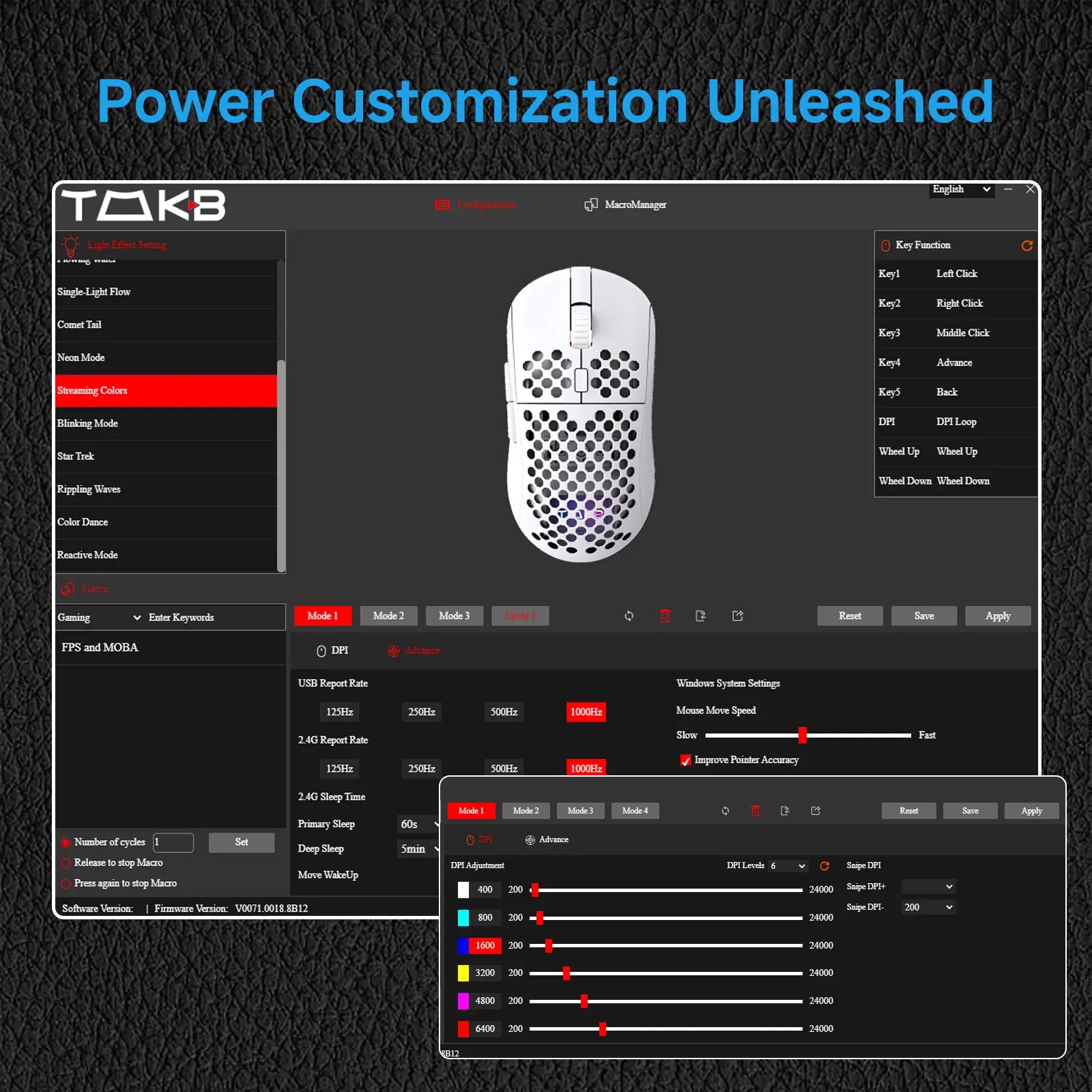 Kemove Falcon M1 Wireless Gaming Mouse – 24,000 DPI RGB Performance Mouse
