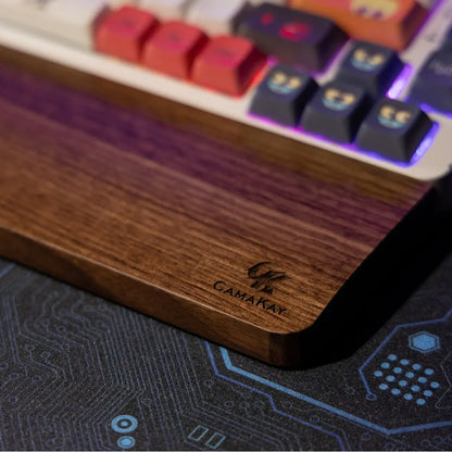 Walnut Wooden Keyboard Wrist Rest – Ergonomic Palm Support for 60%, 65%, 75% Mechanical Keyboards