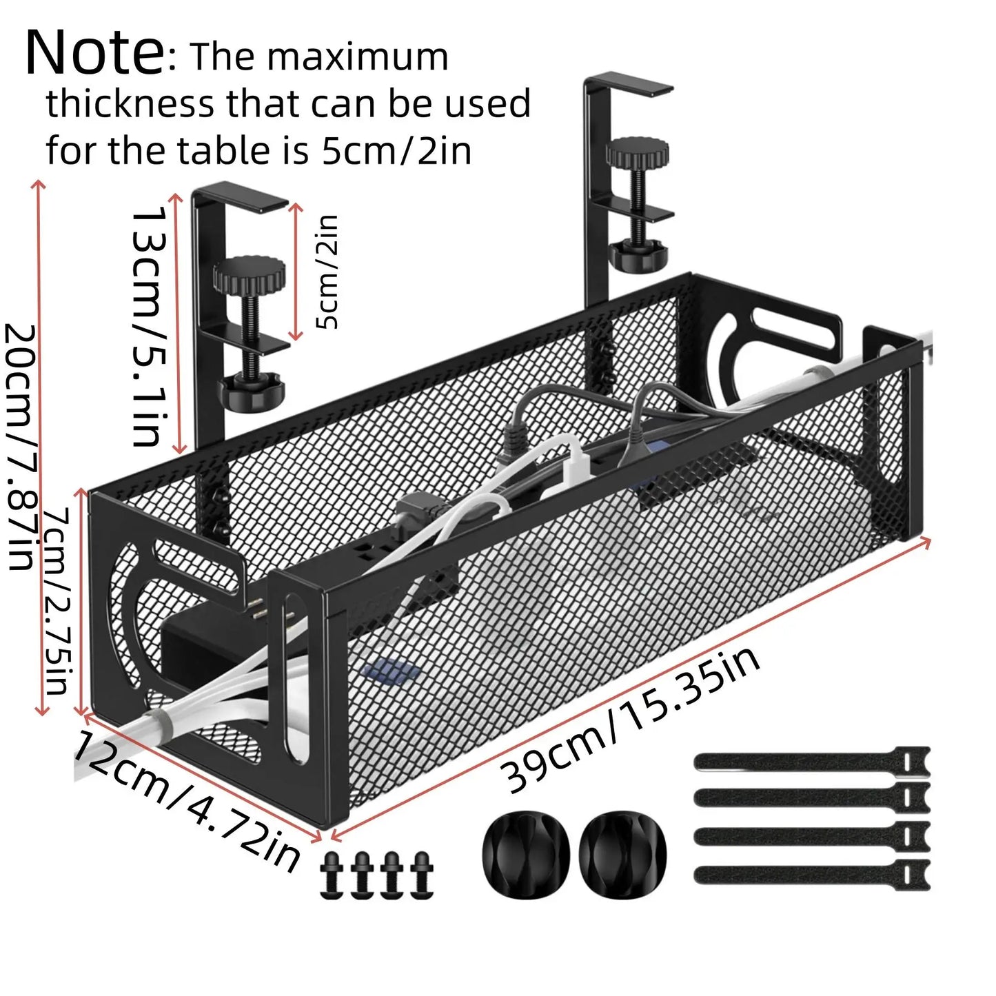 Under Desk Cable Management Tray – Premium Cable Organiser for Clean & Clutter-Free Desk Setups