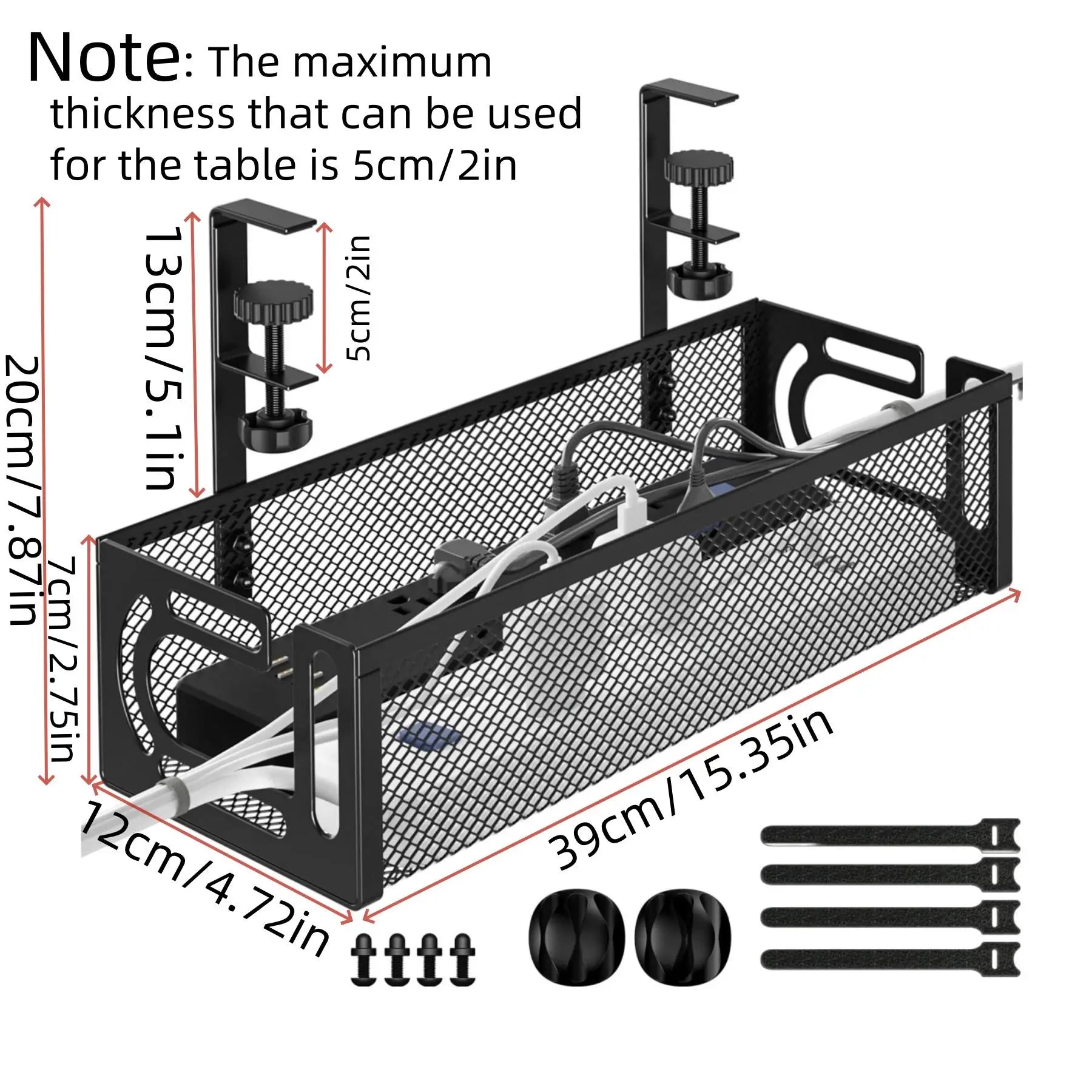 Under Desk Cable Management Tray – Premium Cable Organiser for Clean & Clutter-Free Desk Setups