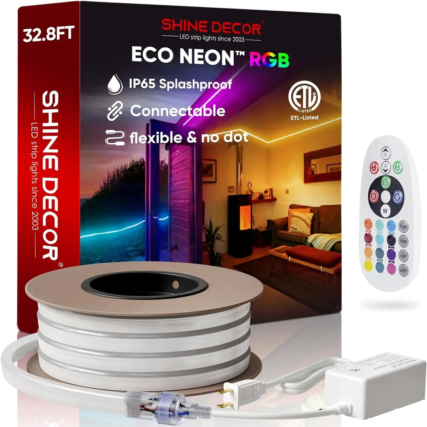 Waterproof RGB Neon LED Strip Light – Flexible Colour-Changing Rope Light with Remote Control for Indoor & Outdoor Use