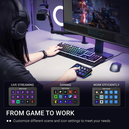 FIFINE Ampligame D6 Stream Controller – 15-Key Programmable Macro Pad