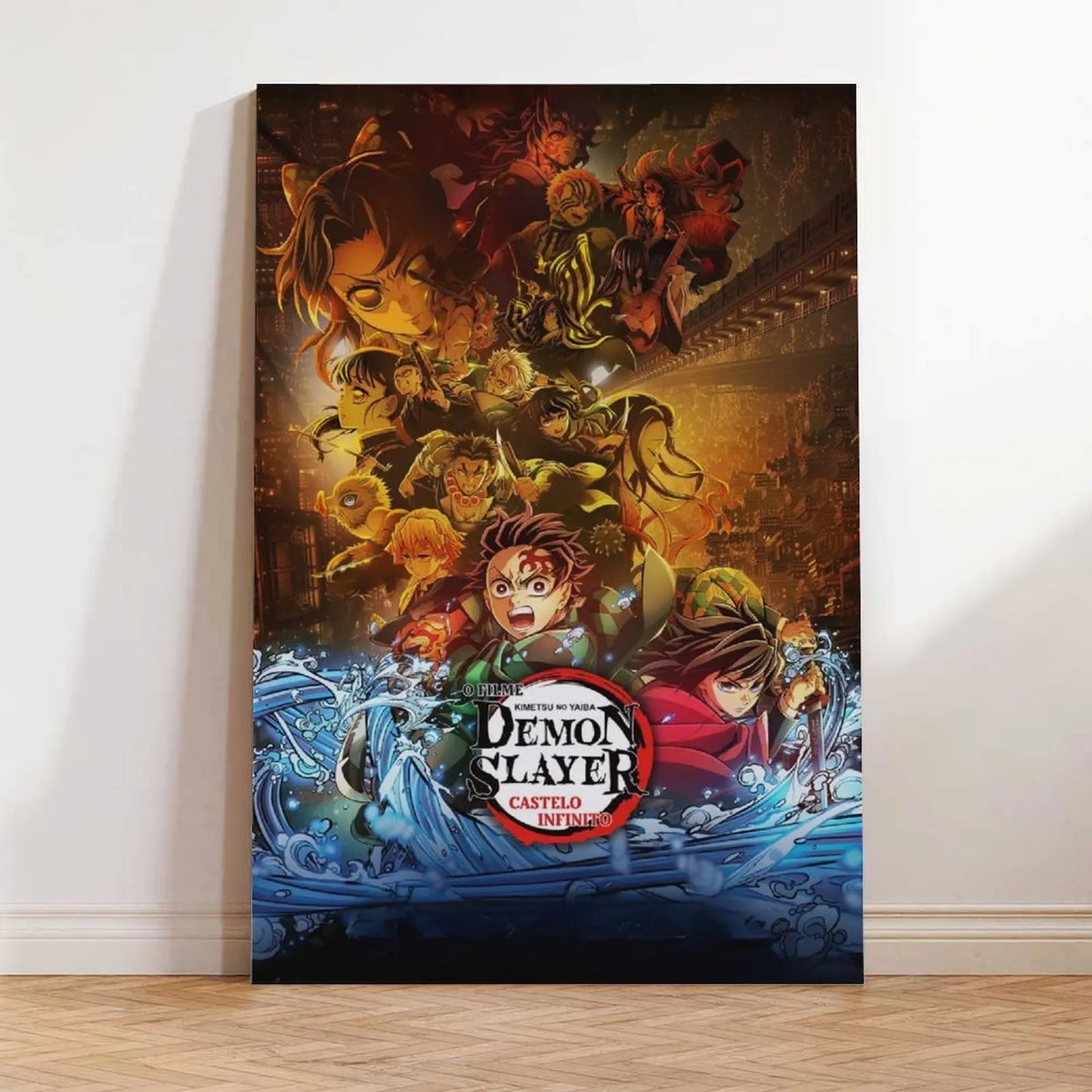 Demon Slayer Framed Canvas Wall Art, Premium Anime Print, UV-Protected Waterproof Canvas, Fade-Resistant Home & Gaming Room Decor