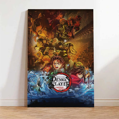 Demon Slayer Framed Canvas Wall Art, Premium Anime Print, UV-Protected Waterproof Canvas, Fade-Resistant Home & Gaming Room Decor
