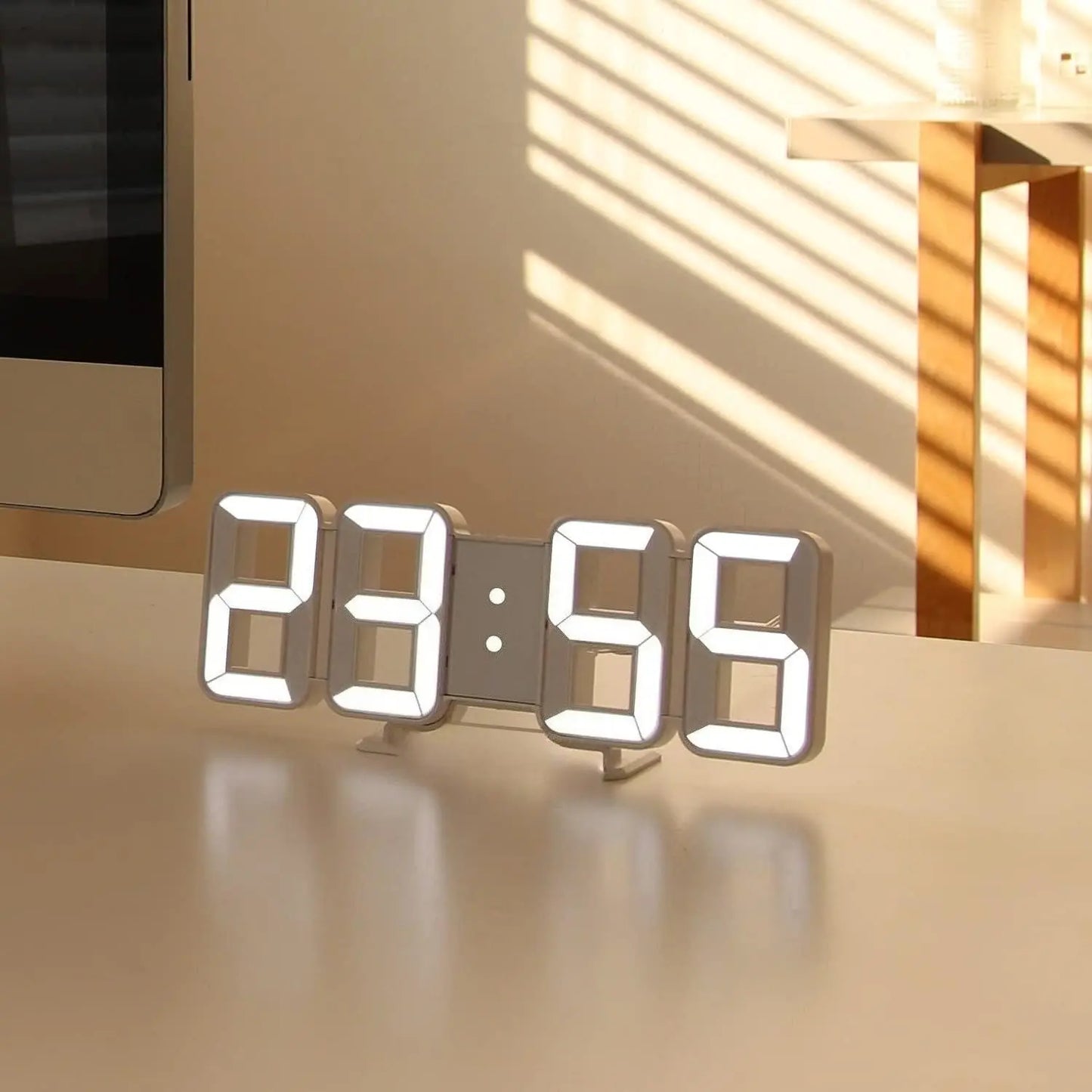 3D LED Digital Wall Clock – Adjustable Brightness Desk & Wall Clock with Date, Temperature & Alarm