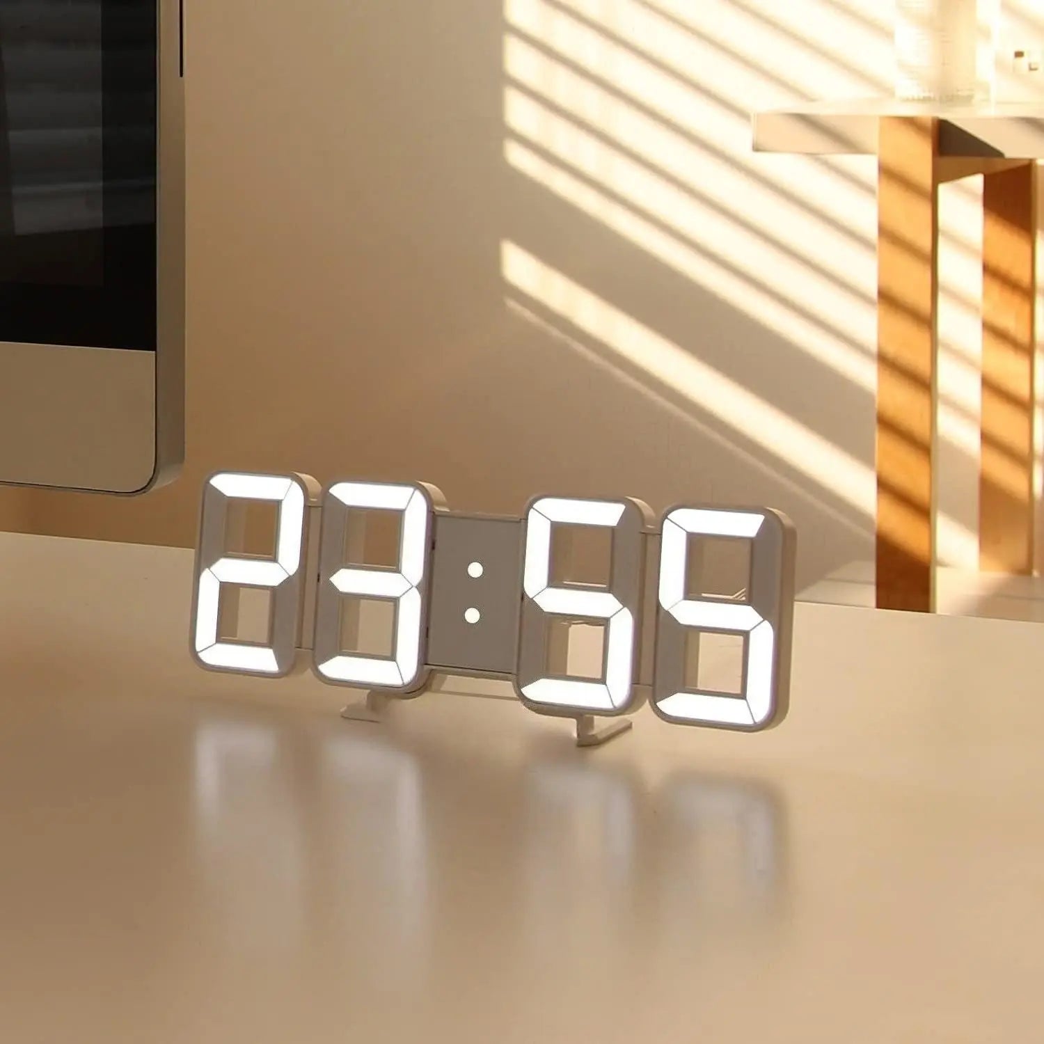 3D LED Digital Wall Clock – Adjustable Brightness Desk & Wall Clock with Date, Temperature & Alarm