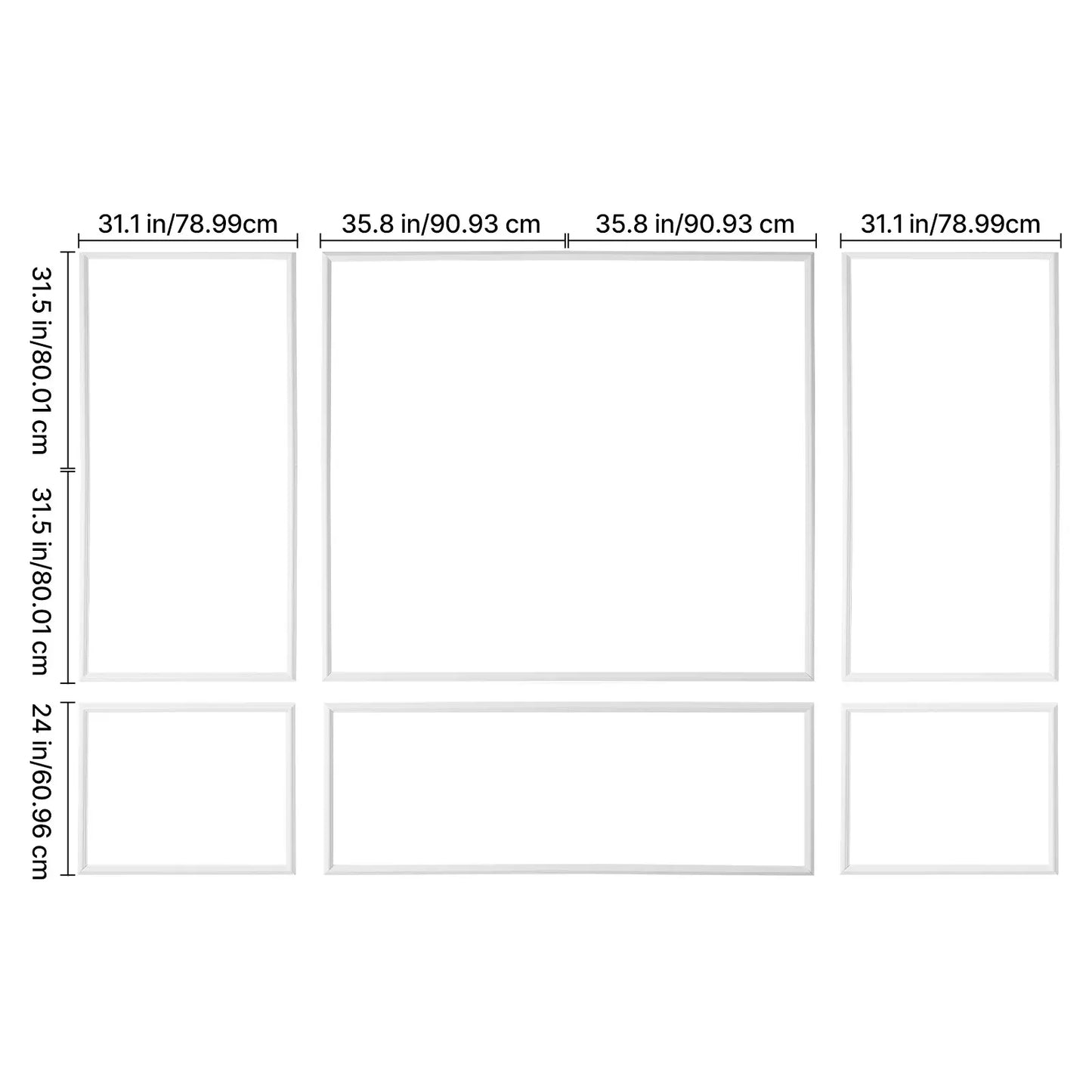 Modern Wall Moulding Kit – Paintable Wainscoting Panels for Living Rooms, Bedrooms & Home Décor